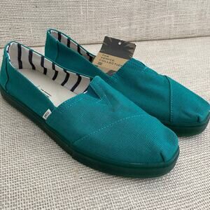 Toms NWT Classic, Recycled Cotton Canvas, Green Lake, Laid Back Ladies 11W